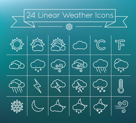 Flat weather icon set