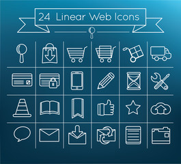 Linear Browsing web icons set
