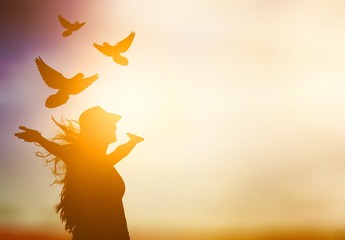 Peace abstract alone background bird christian concept