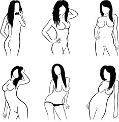 Sexy model line silhouettes
