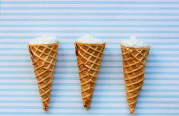 Ice cream in a cone.