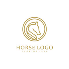 Minimalist Horse Logo Design Concept, Animal Mammals Logo Design