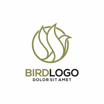 Minimalist Bird logo design concept, animal logo template