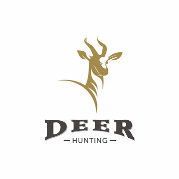 Deer Logo design concept, badge or vintage logo template