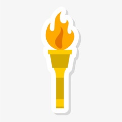 Torch sticker, Burning torch color logo 