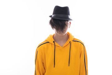young fashioned teenager isolated in white background