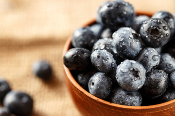 blueberries in drops of water
