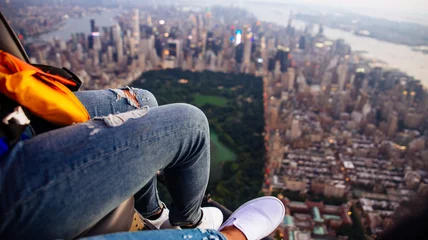 Foto op Plexiglas Luchtfoto drone uitzicht op new york city © oneinchpunch
