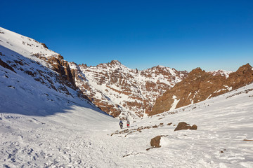 Hiking trail to the top of Mount Toubkal