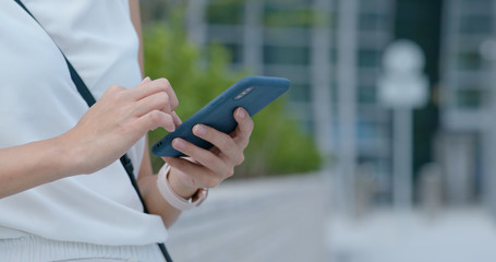Woman use of mobile phone