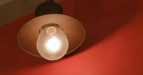 Hanging lamp inside restaurant