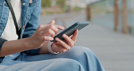 Close up of woman use of mobile phone