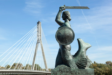 Fototapeta na wymiar Mermaid Protecting Warsaw