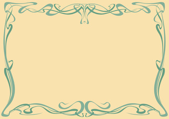 Art nouveau abstract framework from the bound lines. Vector isolate element.