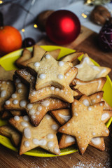 Fototapeta na wymiar star shaped ginger cookies