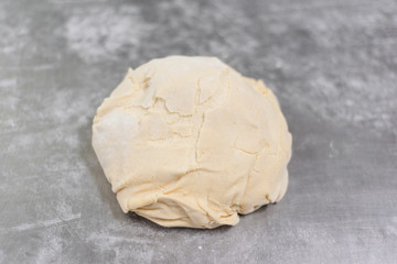 Dough in metal surface. Bakery product