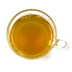 cup of tea transparent glass isolated on white background