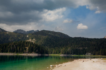 Natural landscape. Mountain lake, Montenegro, Durmitor national park
