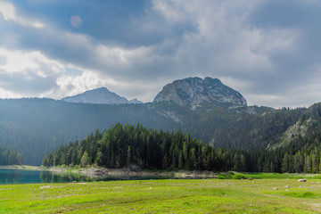 Plakat Natural landscape. Mountain lake, Montenegro, Durmitor national park