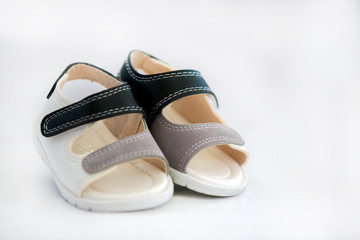 Baby shoes for kids isolated over a white background.