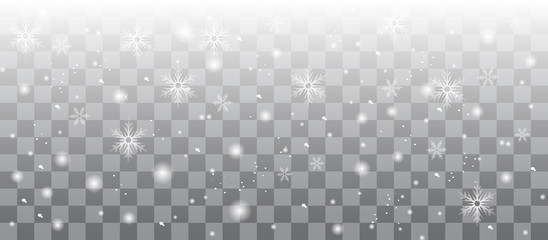 Glitter particles background effect.Falling Christmas Shining transparent beautiful snow isolated on transparent background. Snowflakes, snowfall. snowflake vector. Vector illustration.