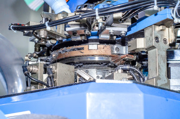 Knitting machine for making socks. Threads, parts, production of clothing.