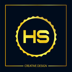 Initial Letter HS Logo Template Design Vector Illustrator