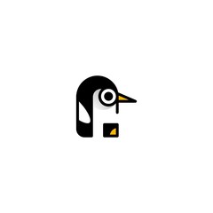 Penguin Animal Cute Antarctic Silhouette Illustration Icon Logo Design Template Element Vector