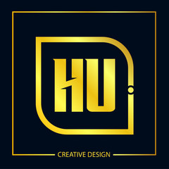 Initial Letter HU Logo Template Design Vector Illustrator