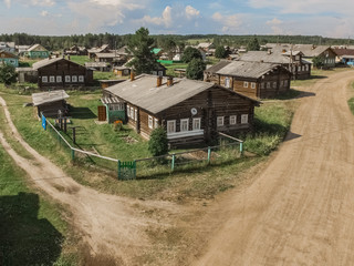 Fototapeta na wymiar Wooden house. Russian village.