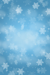 Naklejka na ściany i meble Weihnachten Hintergrund Schnee Karte Weihnachtskarte Schneeflocke Hochformat Textfreiraum Copyspace