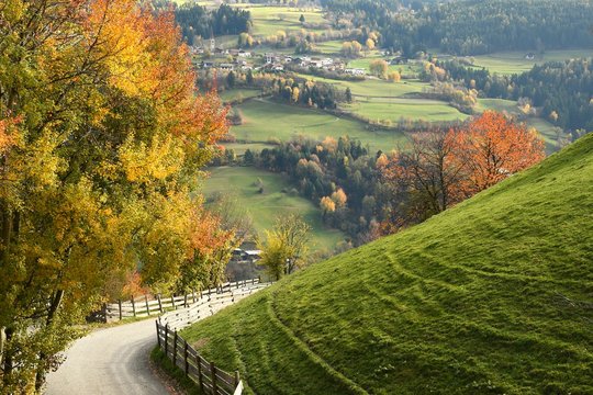 Beautiful autumn scene near Villandro village. Alto-Adige, Bolzano, Italy.