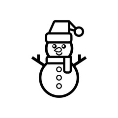 christmas snowman vector outline