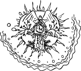 sketch of a cuckoo clock by jziprian