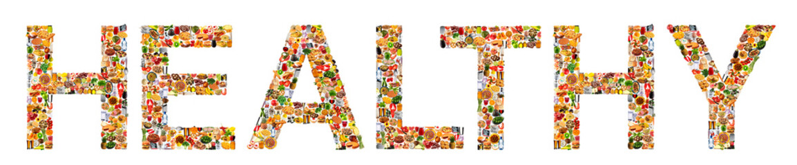 FOODFONT WORD ON WHITE - HEALTHY