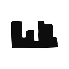 city silhouette icon. isolated black object