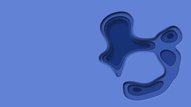 Cut out paper blue water waves abstract shapes animation (4K)