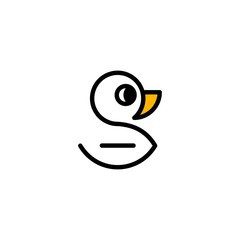 Obraz premium Duck Cute Animal Cartoon Creative Illustration Icon Logo Design Template Element Vector