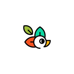 Duck Leaf Animal Cute Illustration Icon Logo Design Template Element Vector