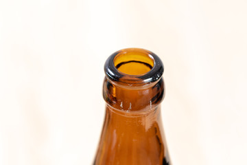 close up of the bottle of beer