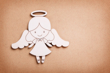 Christmas label with angel 