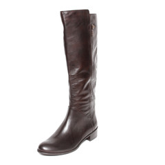 Women's demi-season high boots isolated on white background