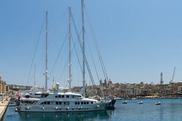 Fototapeta premium Boats in Marine Station of Valletta