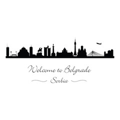 welcome to Belgrade skyline vector