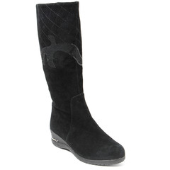 Women's demi-season high boots isolated on white background