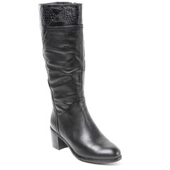 Women's demi-season high boots isolated on white background