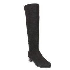 Women's demi-season high boots isolated on white background