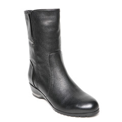 Women's demi-season high boots isolated on white background