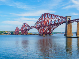 Naklejka na ściany i meble View of the Forth Bridge, a railway bridge across the Firth of Forth near Edinburgh, Scotland, UK.