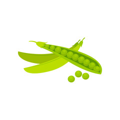 Mature bright green young peas. Sweet pea.